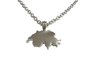 Switzerland Map Shape Pendant Necklace