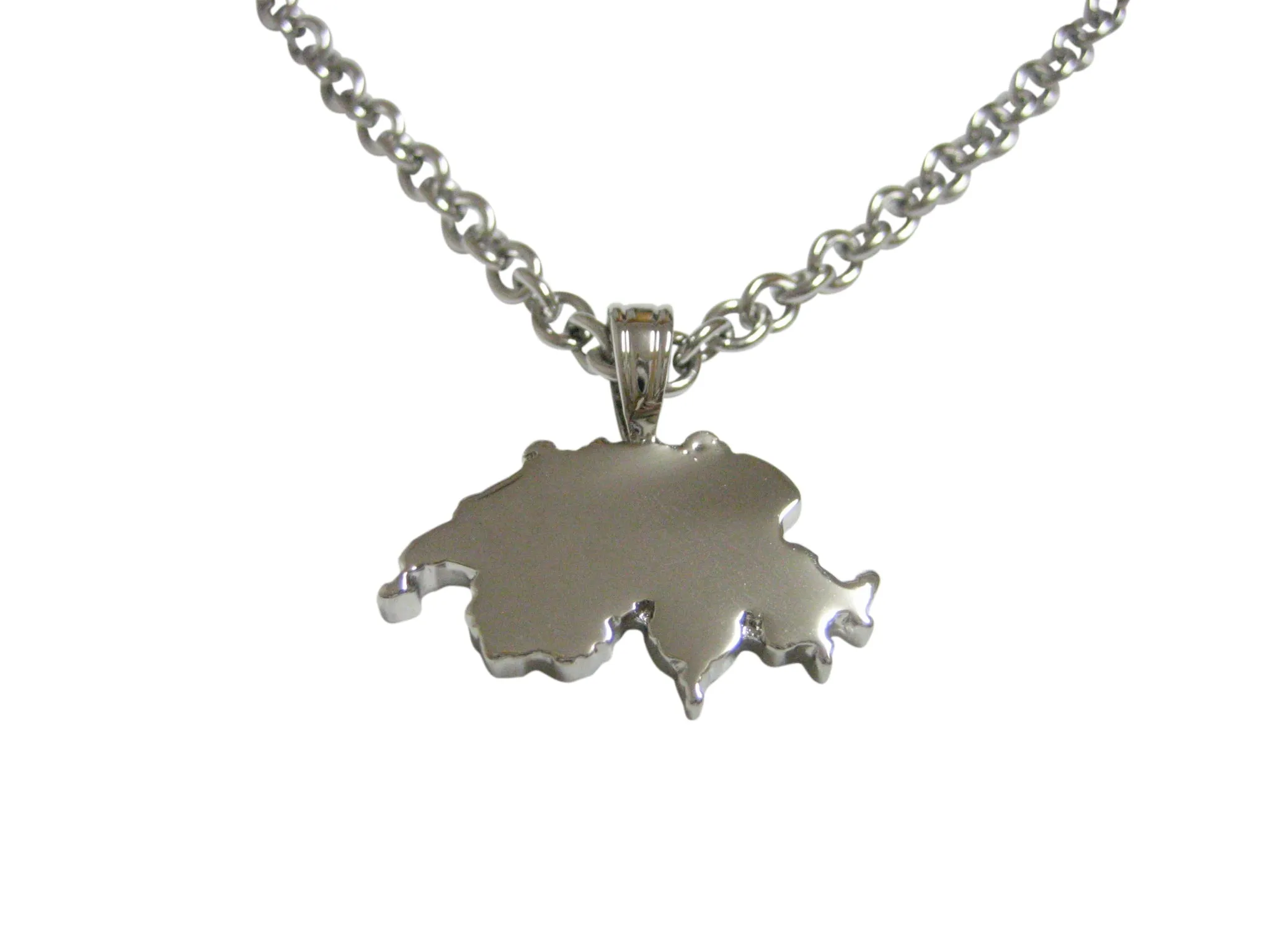 Switzerland Map Shape Pendant Necklace