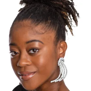 Swoop rhinestone earrings