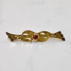 Synthetic Ruby Vintage Gold Pin | 0.17ct |