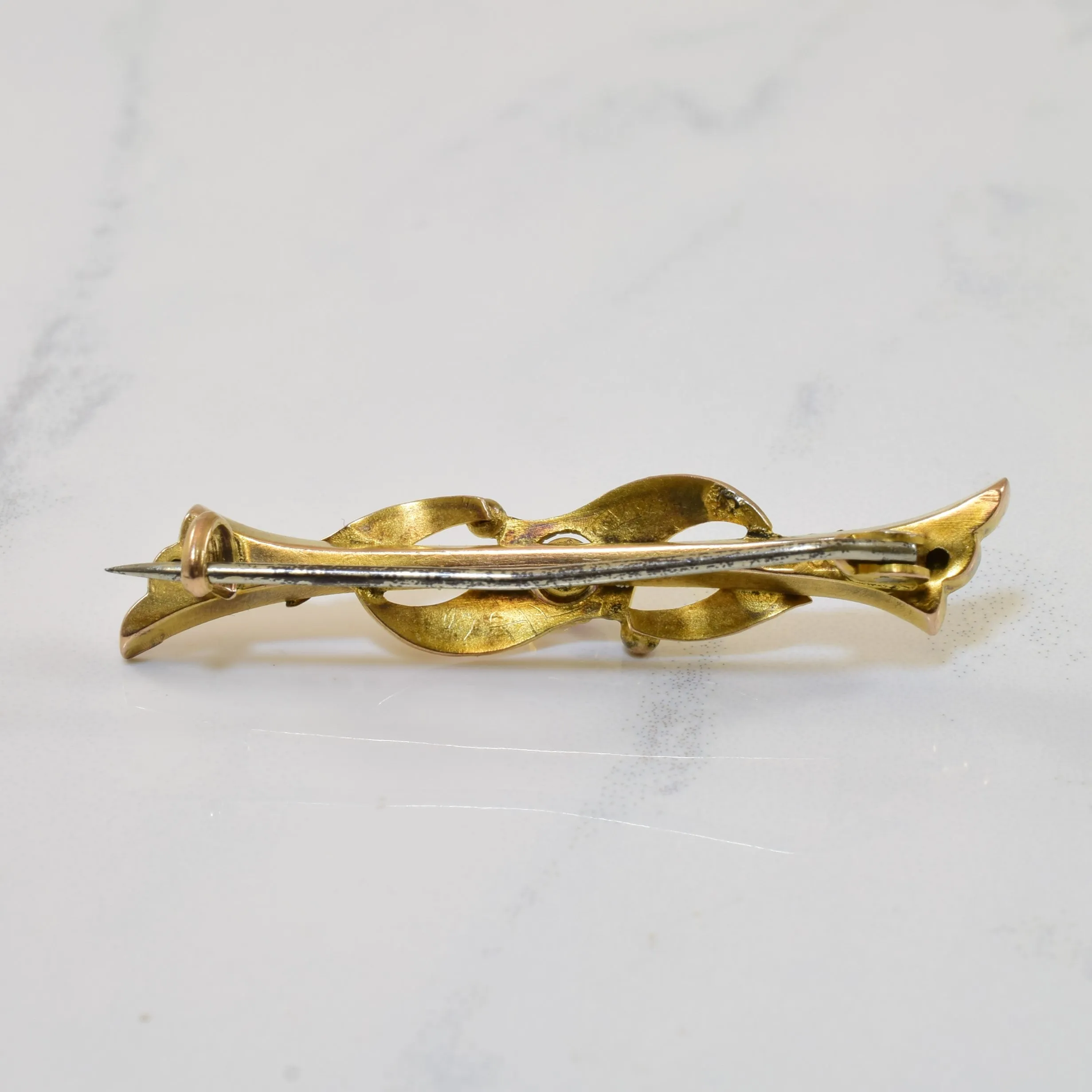 Synthetic Ruby Vintage Gold Pin | 0.17ct |