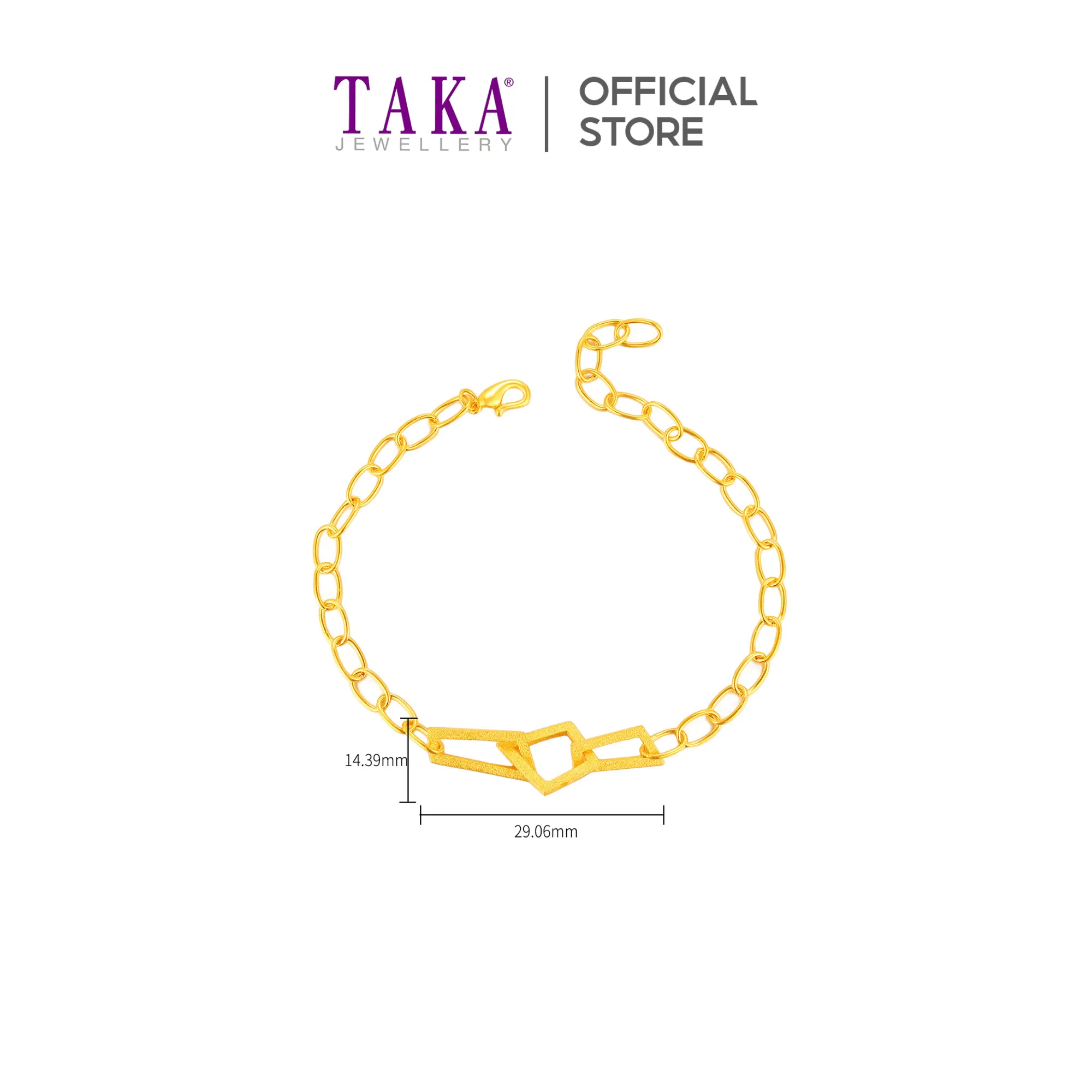 TAKA Jewellery 999 Pure Gold Matching Set - Necklace, Earrings and Bracelet