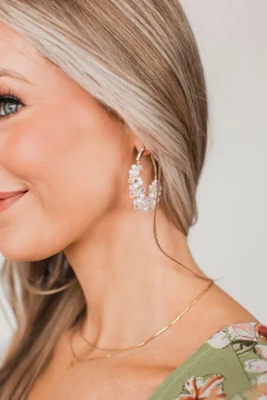 Talk Of The Party Beaded Hoop Earrings- Gold