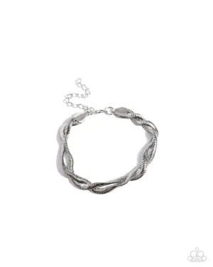 Tasteful Twists - Silver - Snake Chain Paparazzi Lobster Claw Bracelet