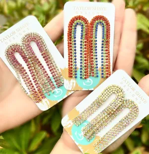 Taylor Shaye Designs - Rhinestone Chain Drops - IRIDESCENT