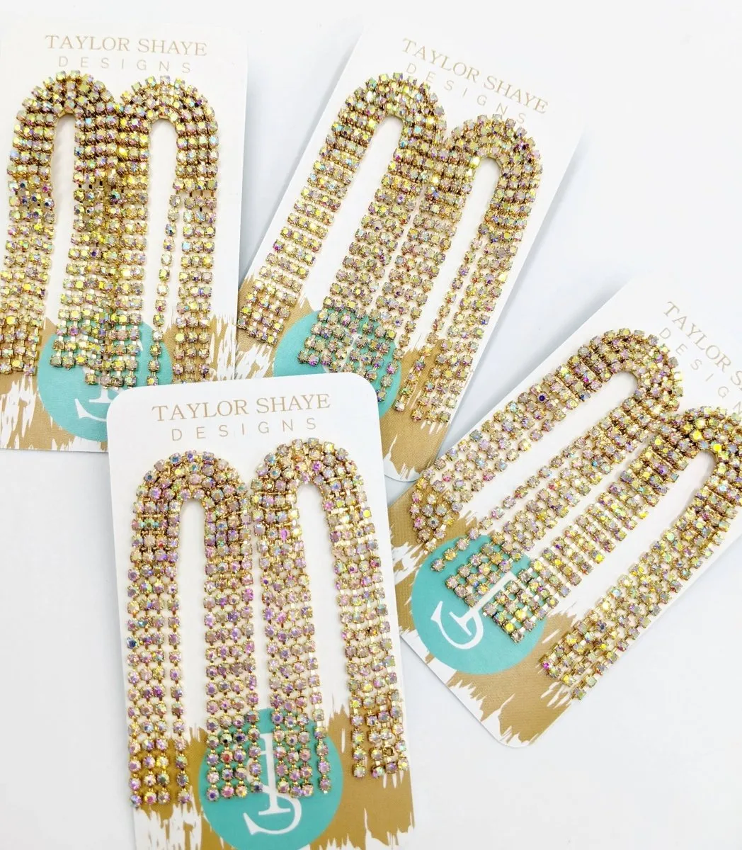 Taylor Shaye Designs - Rhinestone Chain Drops - IRIDESCENT