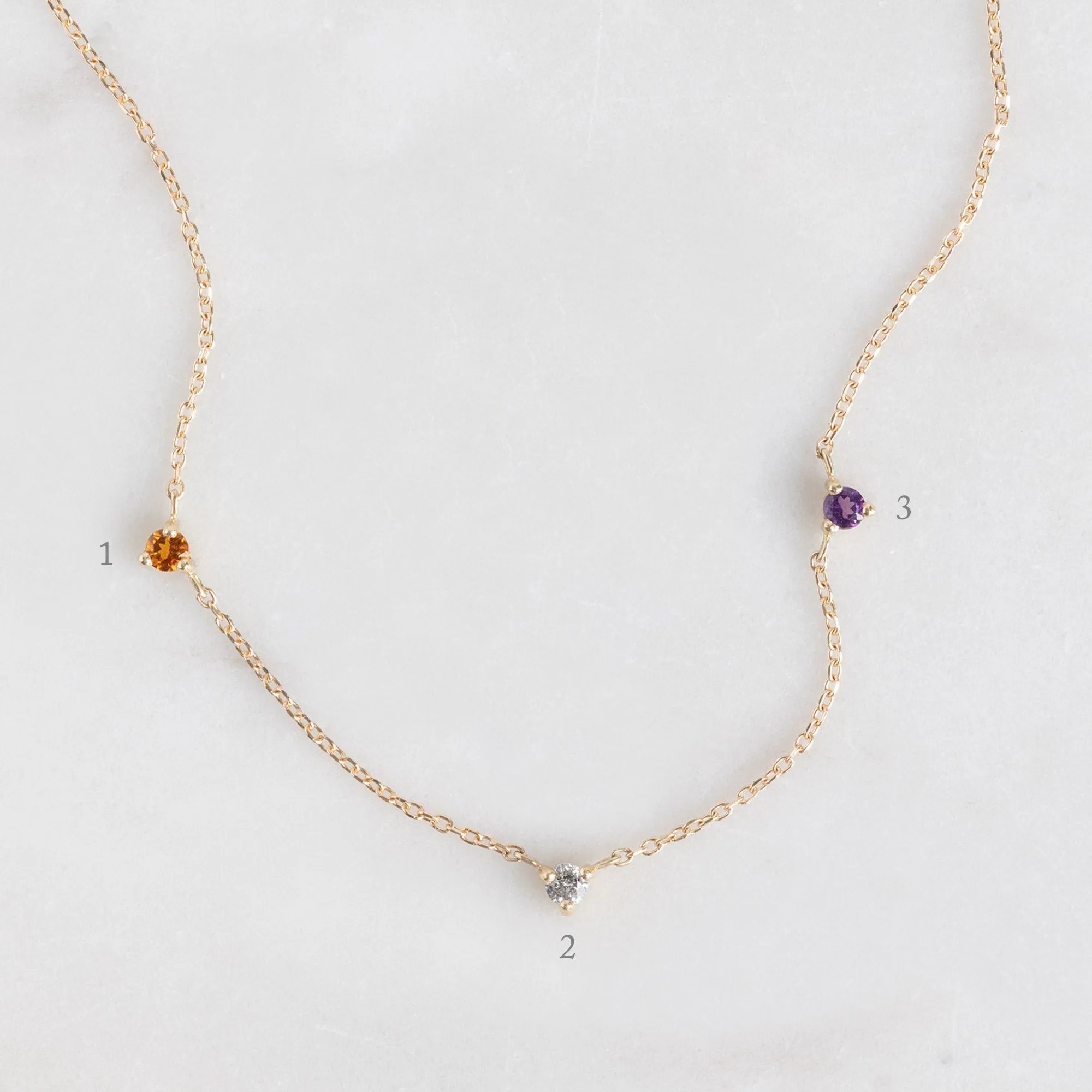 The Custom Multi-Birthstone Necklace | 3 Stones