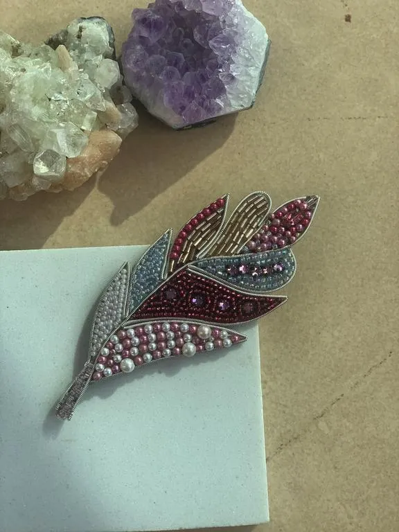 the weather feather brooch