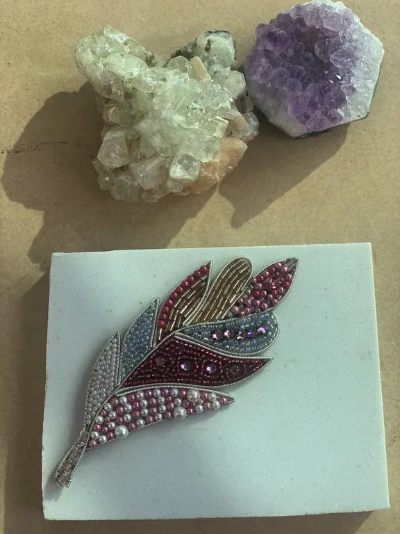 the weather feather brooch