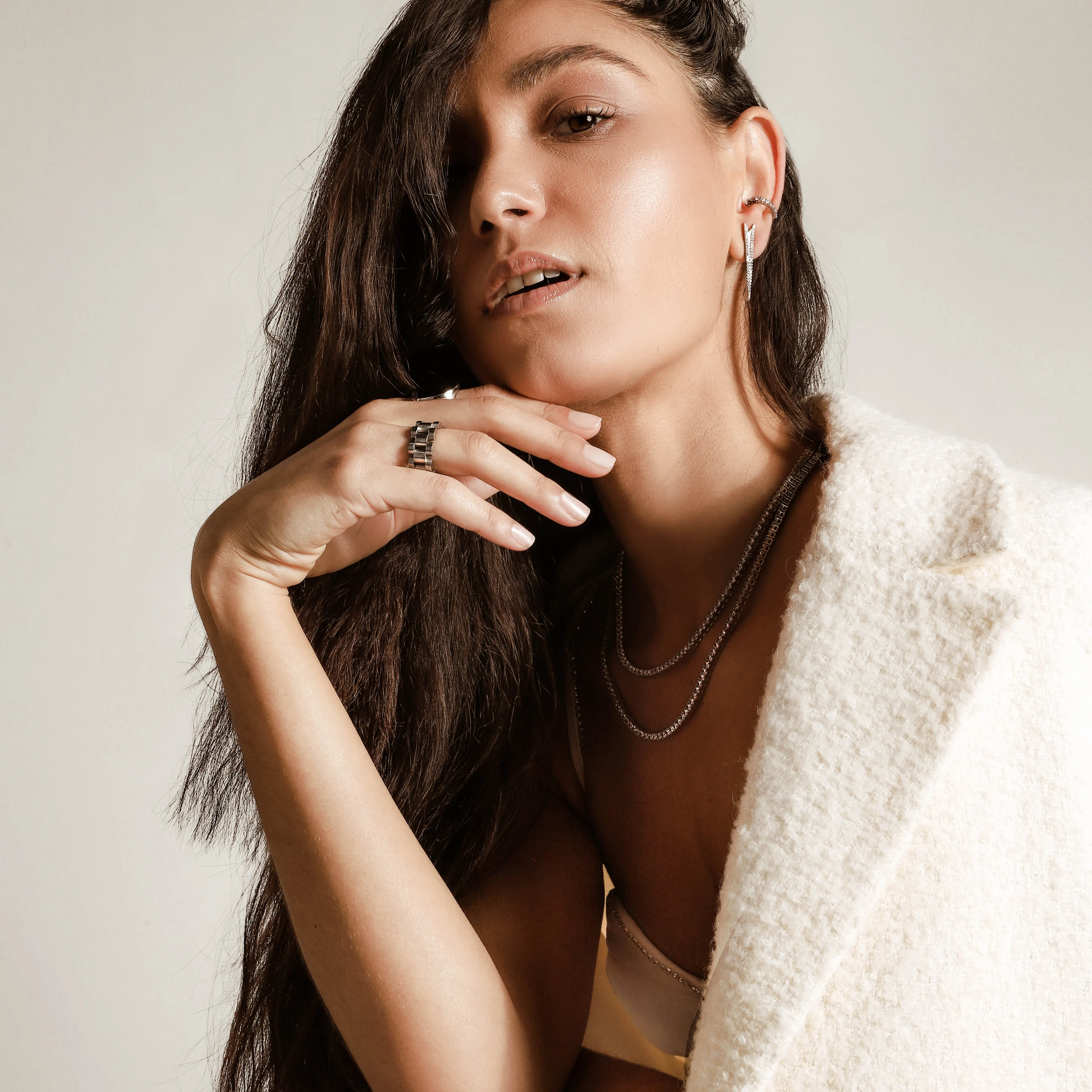 THIN TENNIS LAYERED NECKLACE SET