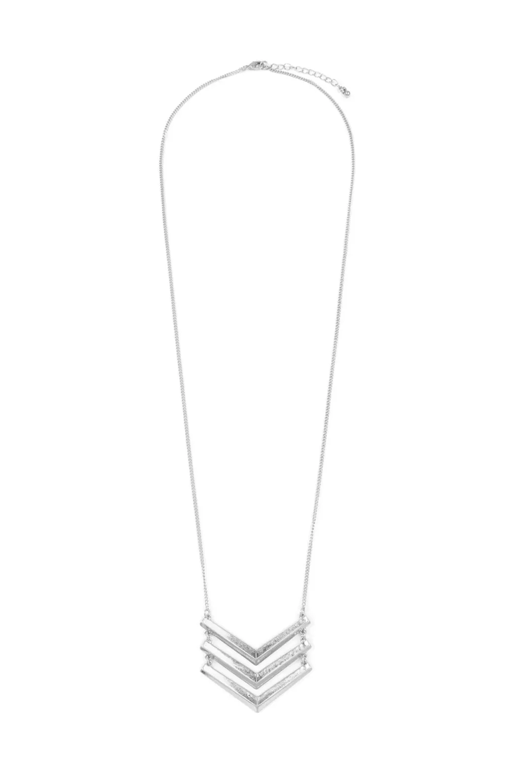 THREE LINE CHAINED CHEVRON NECKLACE