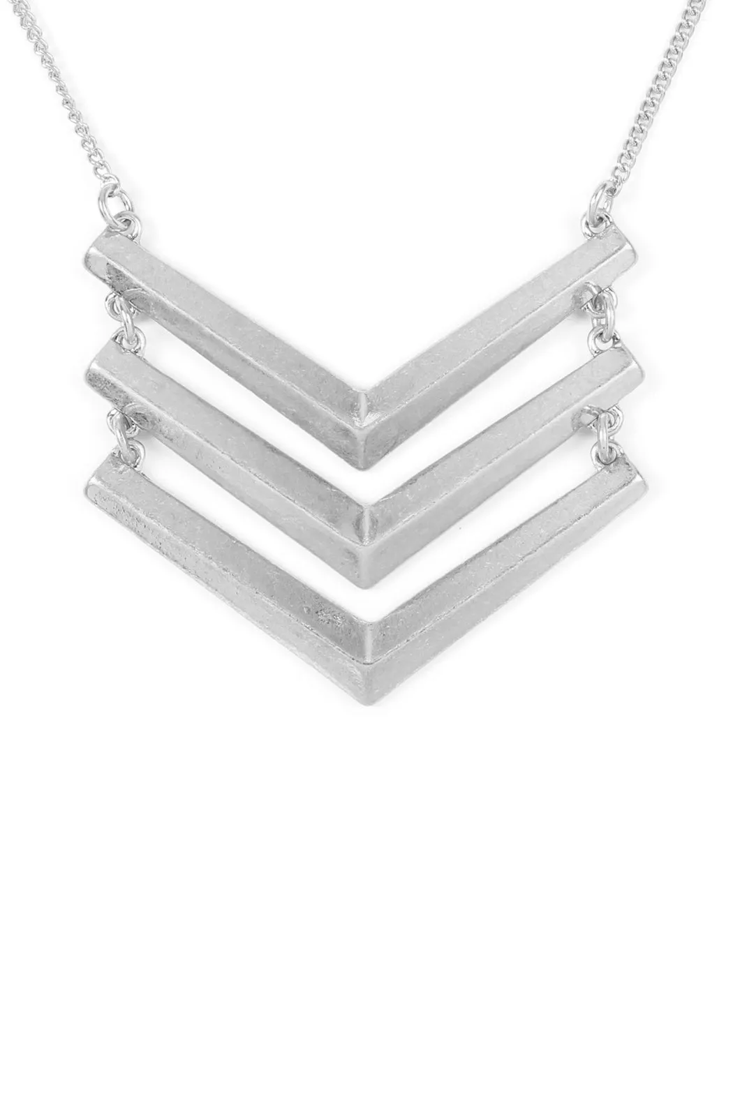THREE LINE CHAINED CHEVRON NECKLACE