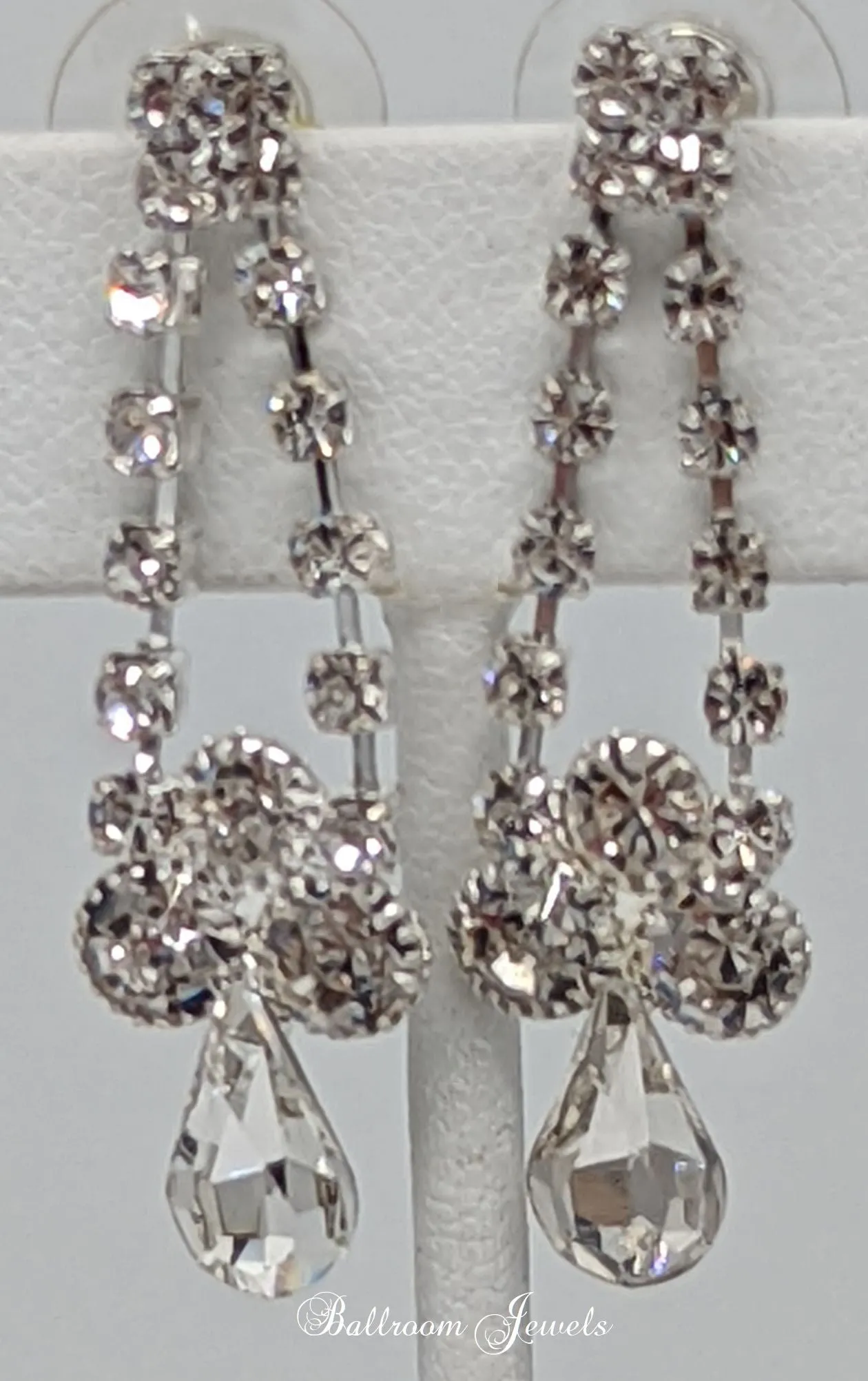 Three pear and swirl rhinestone necklace set