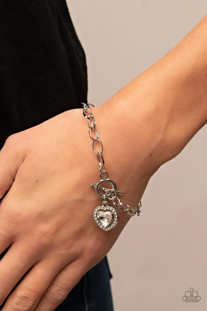 Till DAZZLE Do Us Part White Paparazzi Bracelet