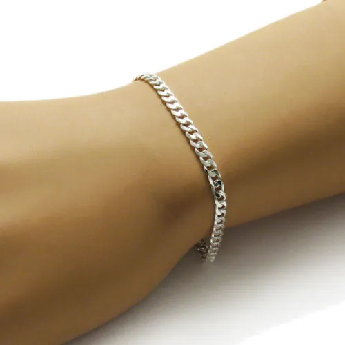 Timeless Sterling Silver Cuban Link Chain Bracelet in 3.5mm (Gauge 100) width. Available in 7" and 8" Lengths.