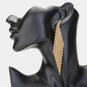 Topaz Rhinestone Abstract Paved Pageant Earrings | Prom Earrings |  620020