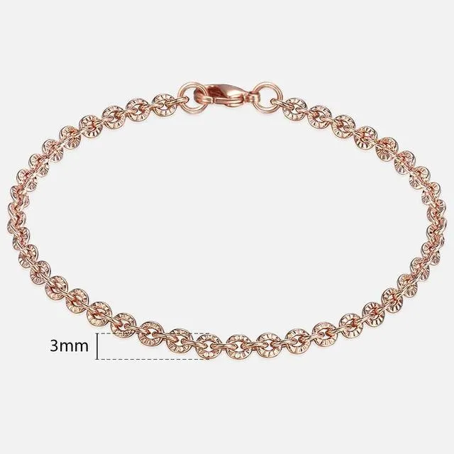 TrendsMax™ Rose Gold Unisex Chain-Link Bracelets
