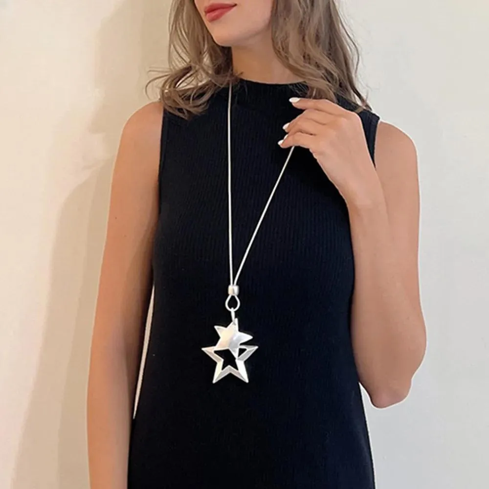 Trendy Statement Stars Jewelry Necklaces & Pendants Long Suspension for Women Chains