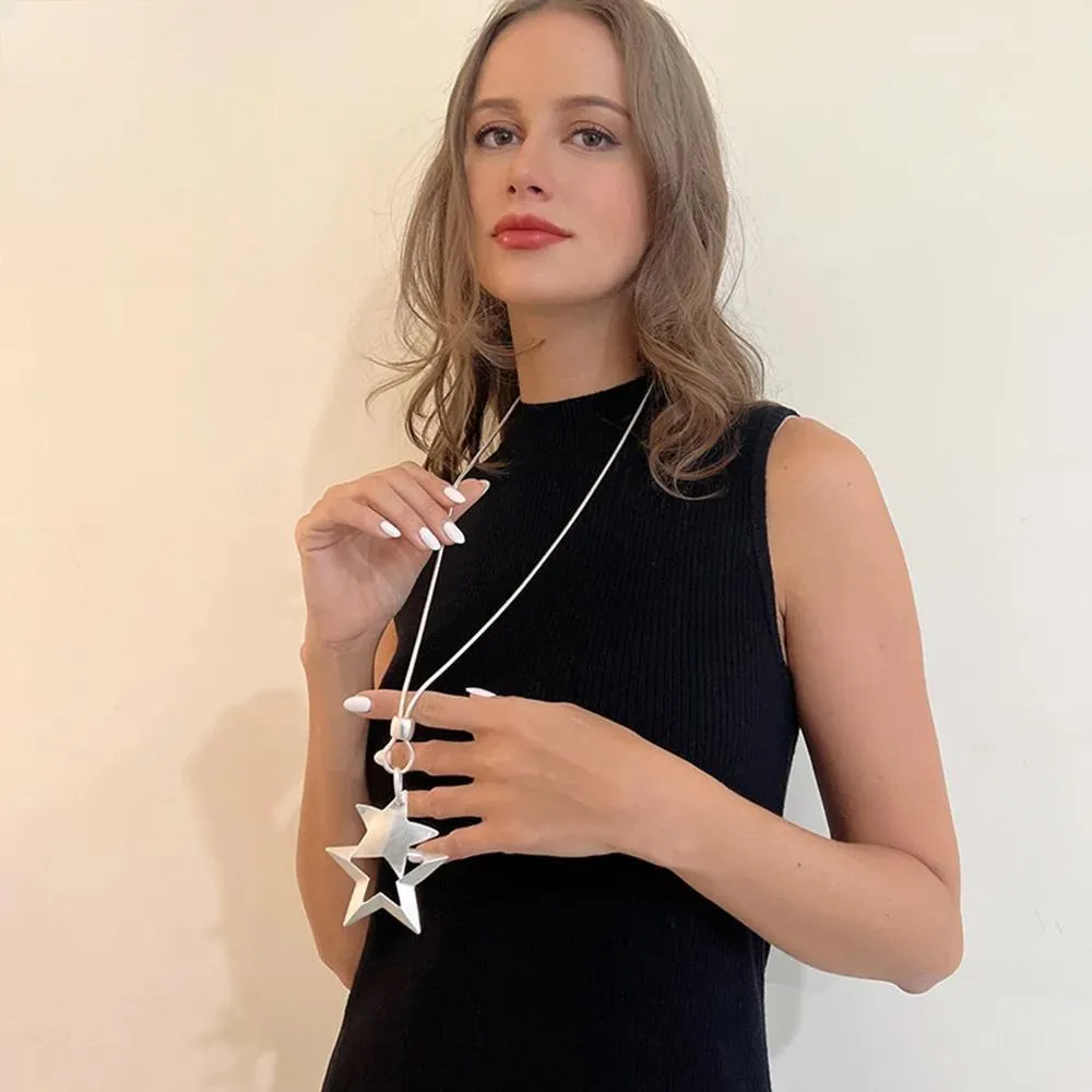 Trendy Statement Stars Jewelry Necklaces & Pendants Long Suspension for Women Chains