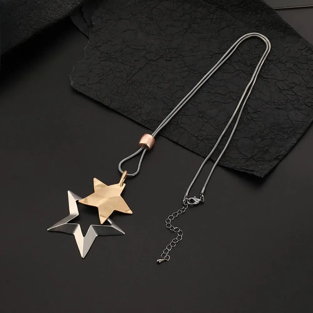Trendy Statement Stars Jewelry Necklaces & Pendants Long Suspension for Women Chains