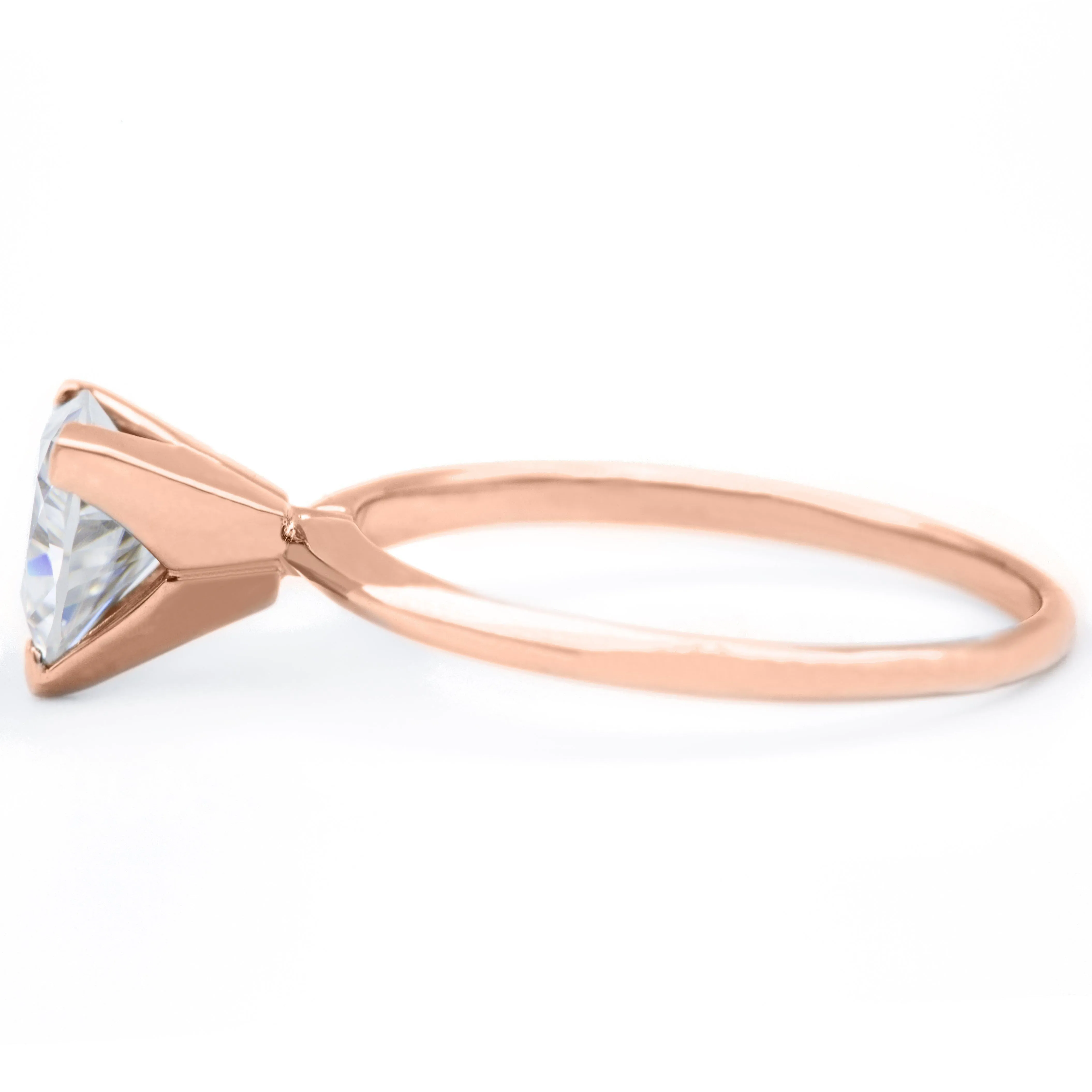 Trillion Moissanite 3 Prongs FANCY Solitaire Ring
