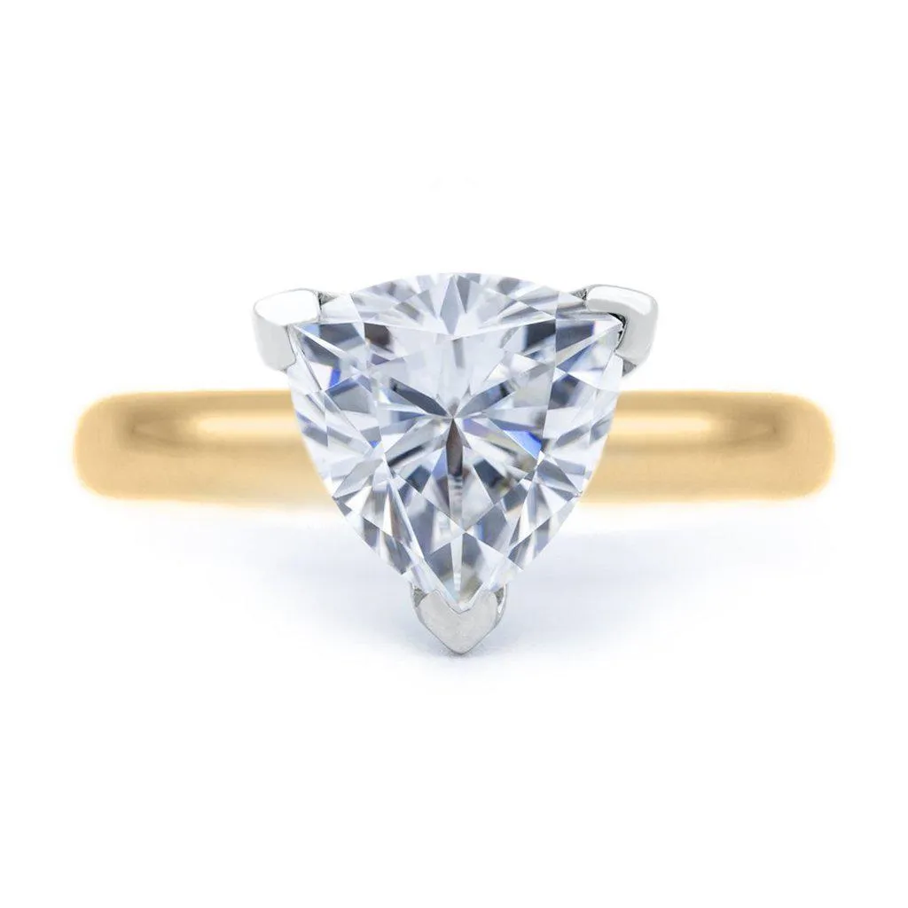 Trillion Moissanite 3 Prongs FANCY Solitaire Ring