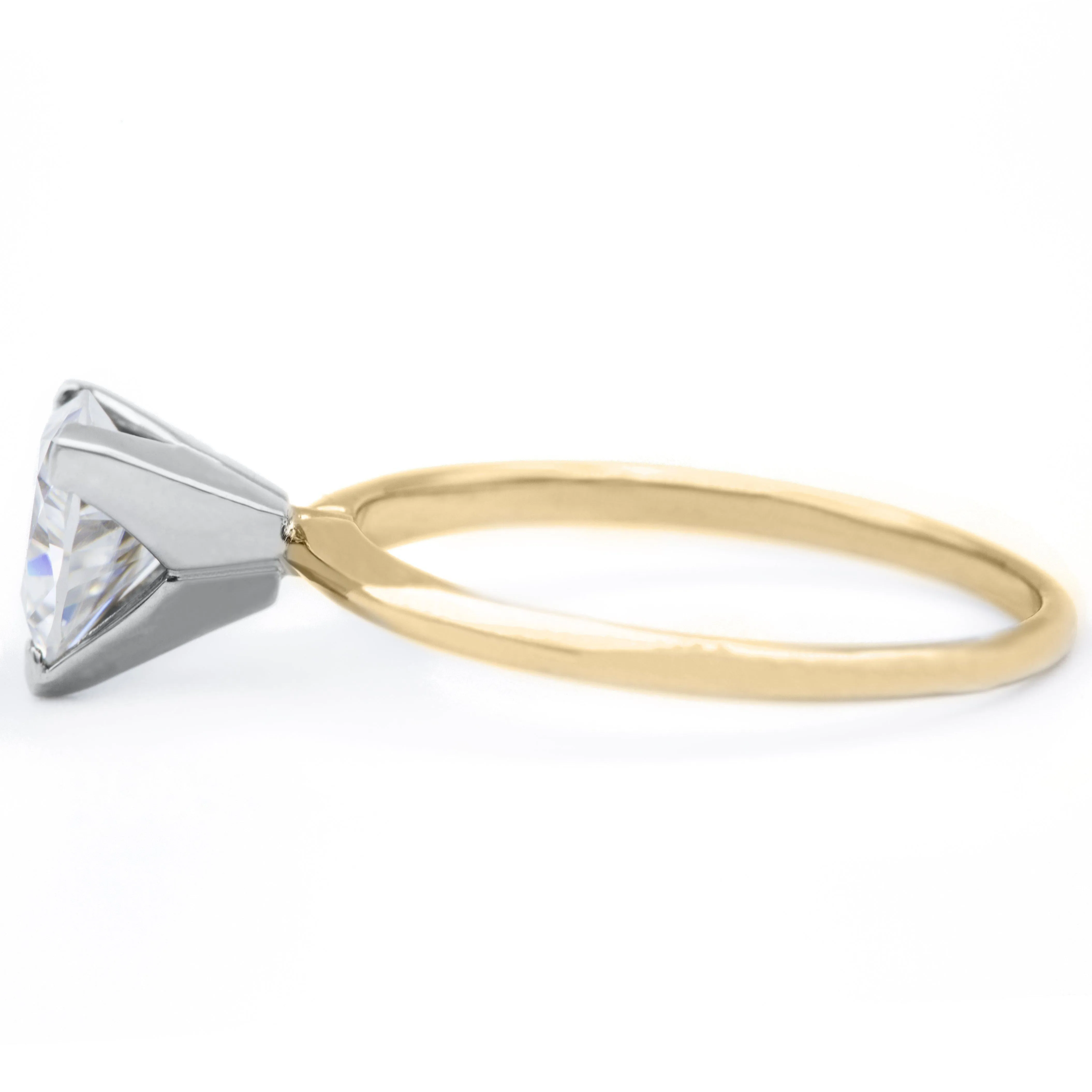 Trillion Moissanite 3 Prongs FANCY Solitaire Ring