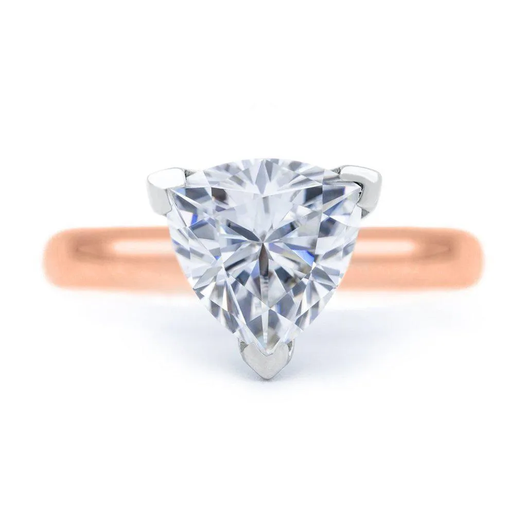 Trillion Moissanite 3 Prongs FANCY Solitaire Ring