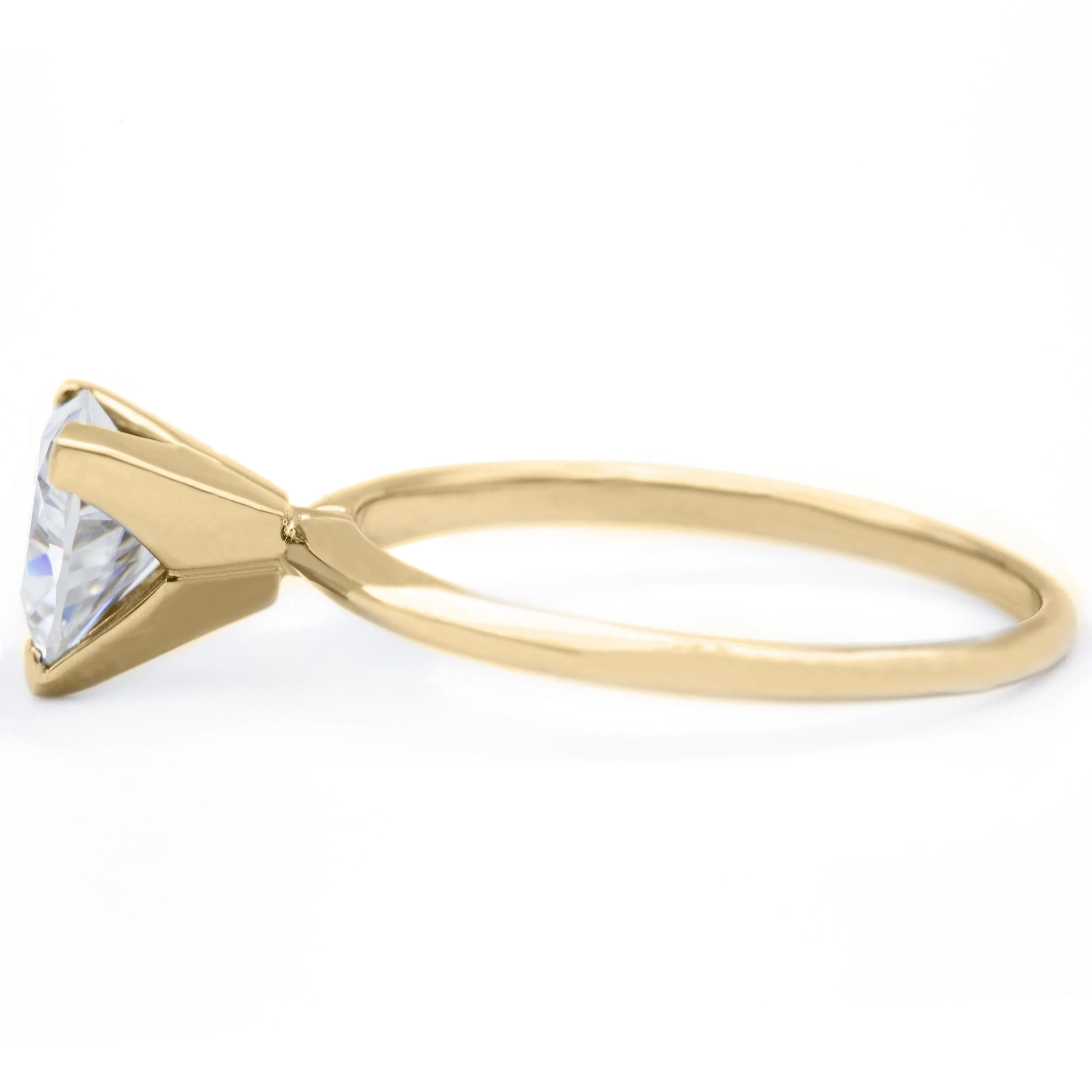 Trillion Moissanite 3 Prongs FANCY Solitaire Ring