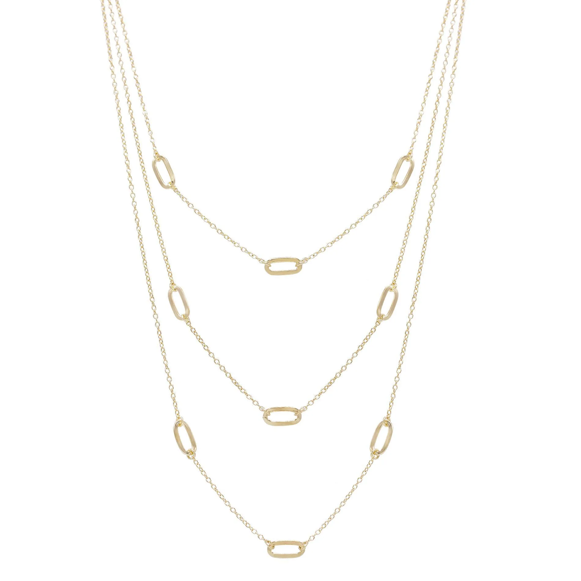 Trio Oval Necklace Combo Set