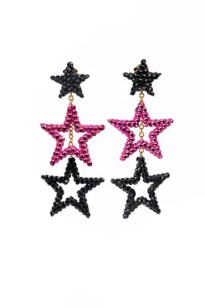 Triple Star Drop Earrings