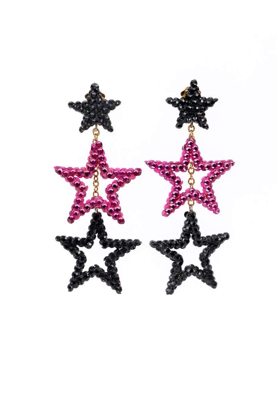 Triple Star Drop Earrings