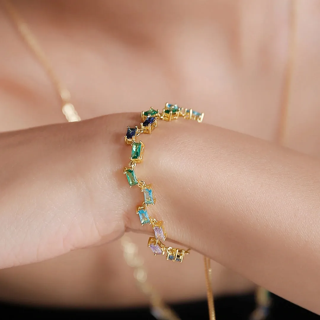 Turquoise Style Chain Bracelet Cascade Collection by Vicky Kim