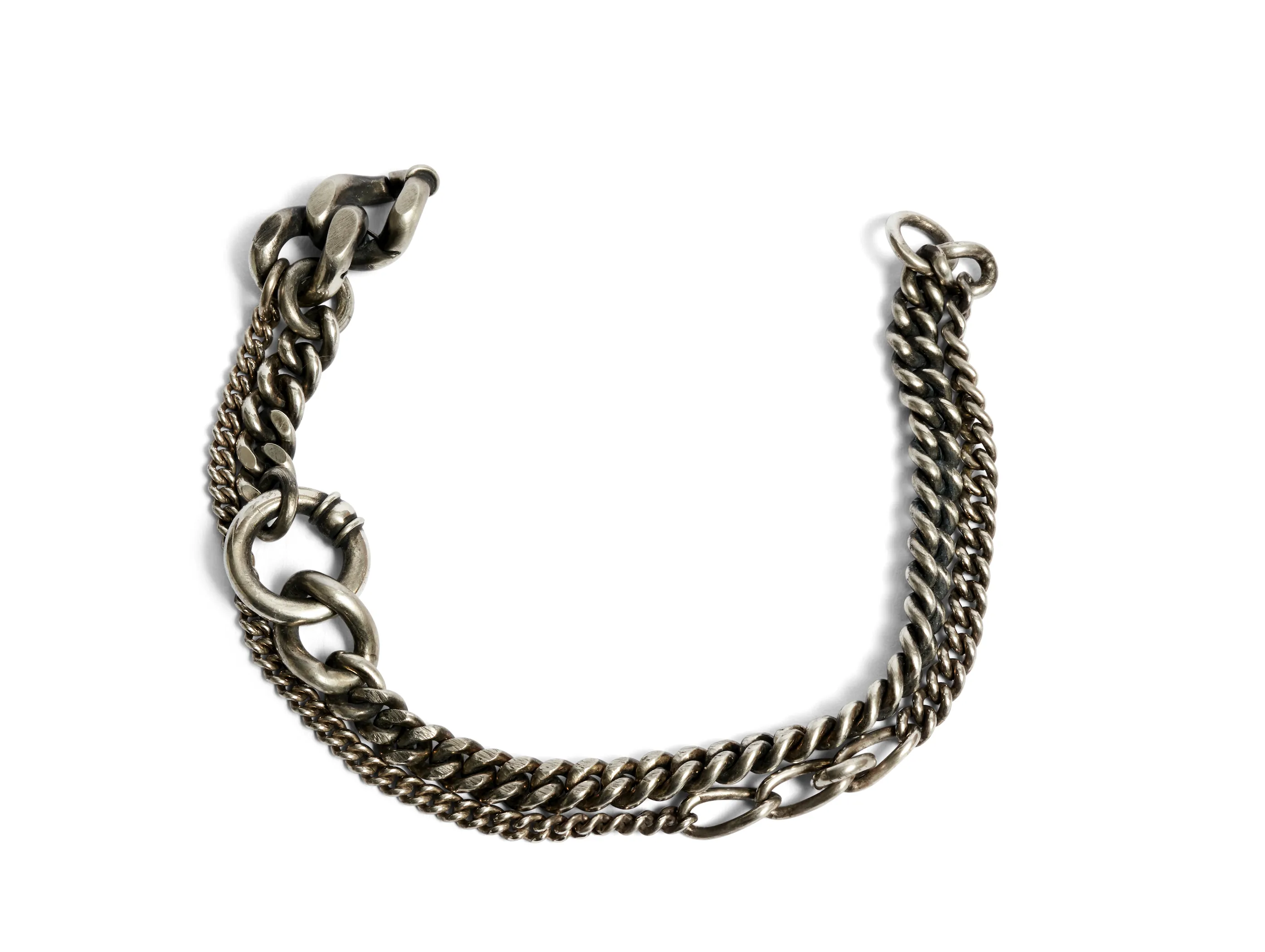 TWO CHAINS RING BRACELET