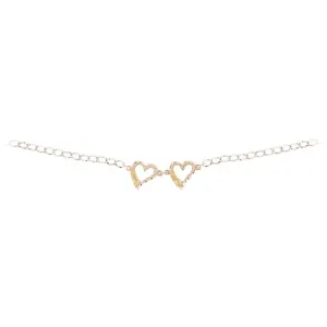 Two Heart - Sterling Silver Black Hills Gold Bracelet
