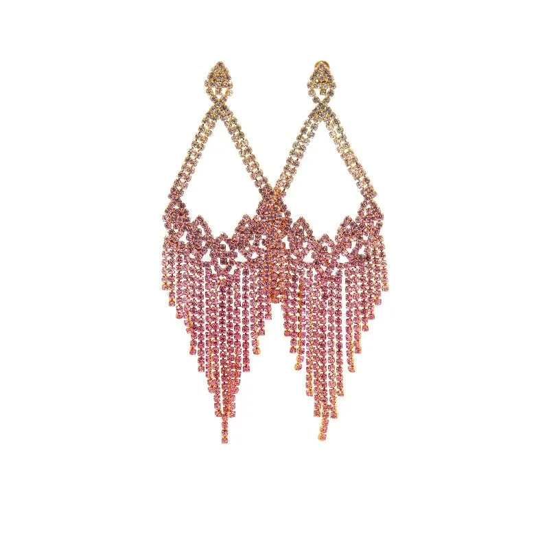 Two reasons rhinestone earrings (2 Colors)
