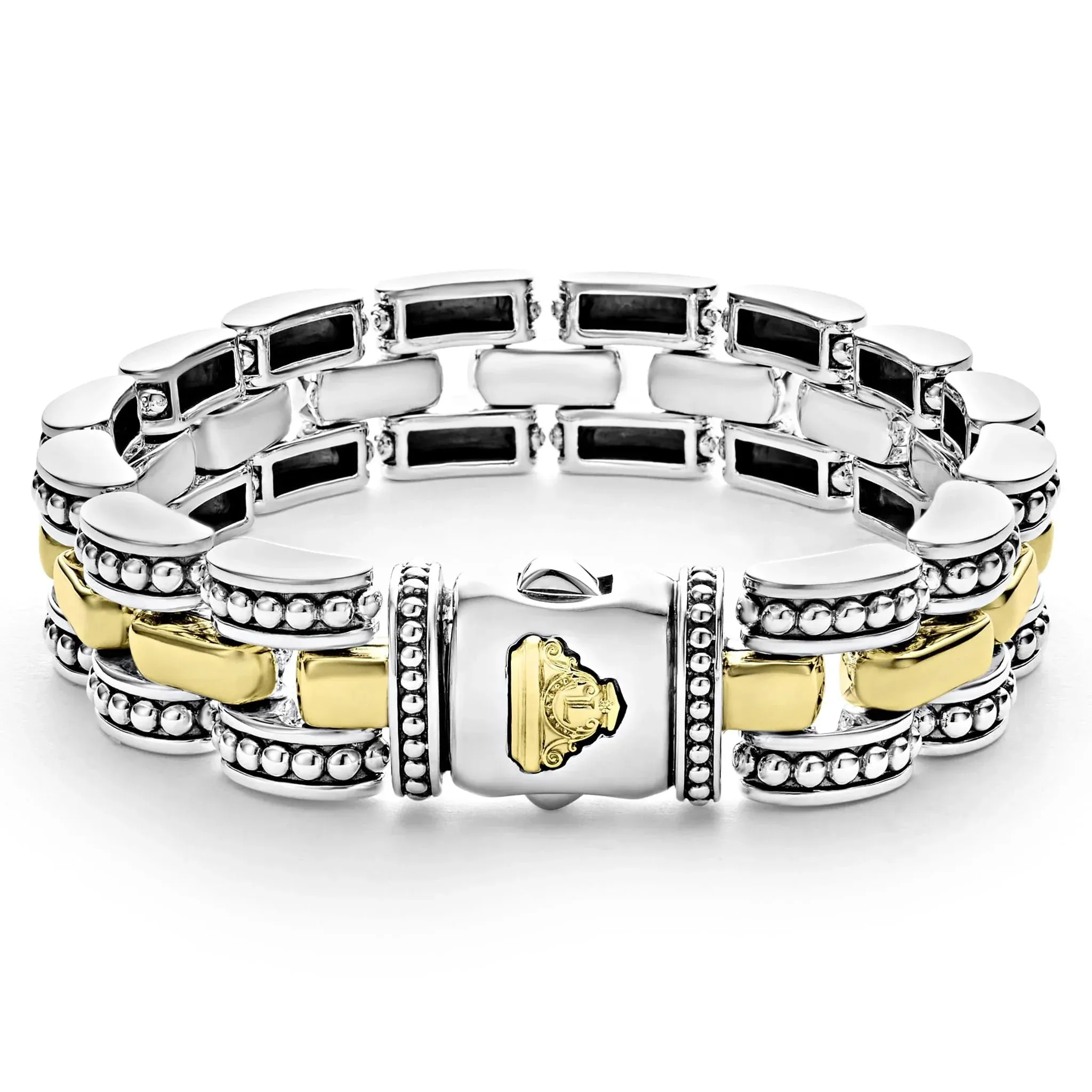 Two-Tone Caviar Link Bracelet
