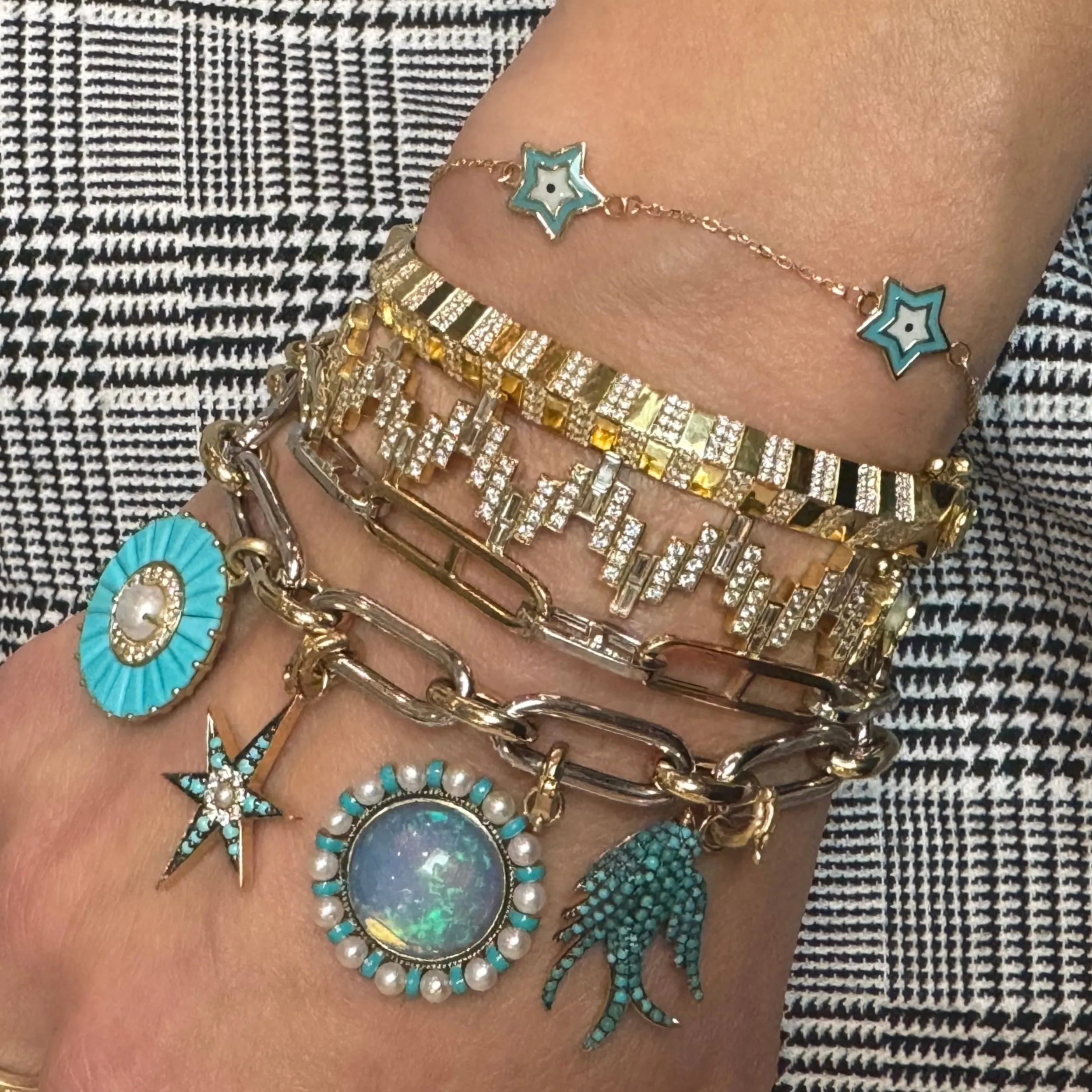 Two-Tone Flat Mariner Link Chain Bracelet