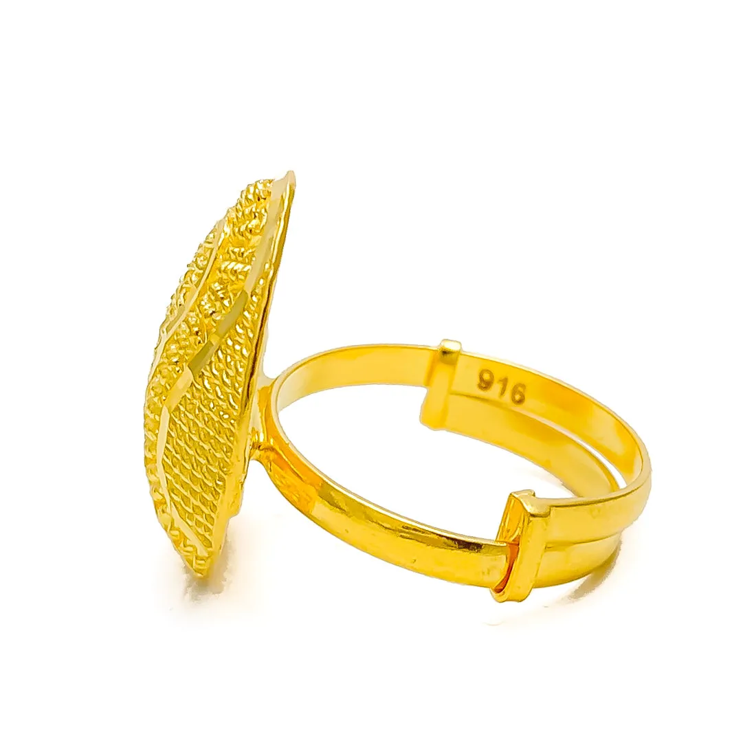 Unique Sculptural 22k Gold Floral Statement Ring