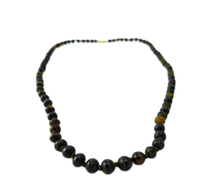 Victorian 9ct Gold Tortoiseshell Bead Necklace