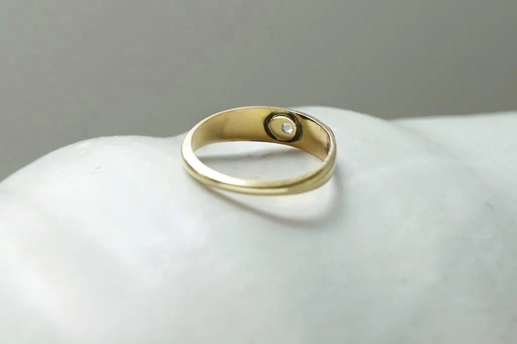 Victorian Black Enamel Diamond Band