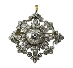 Victorian Diamond Starburst Cluster Pendant