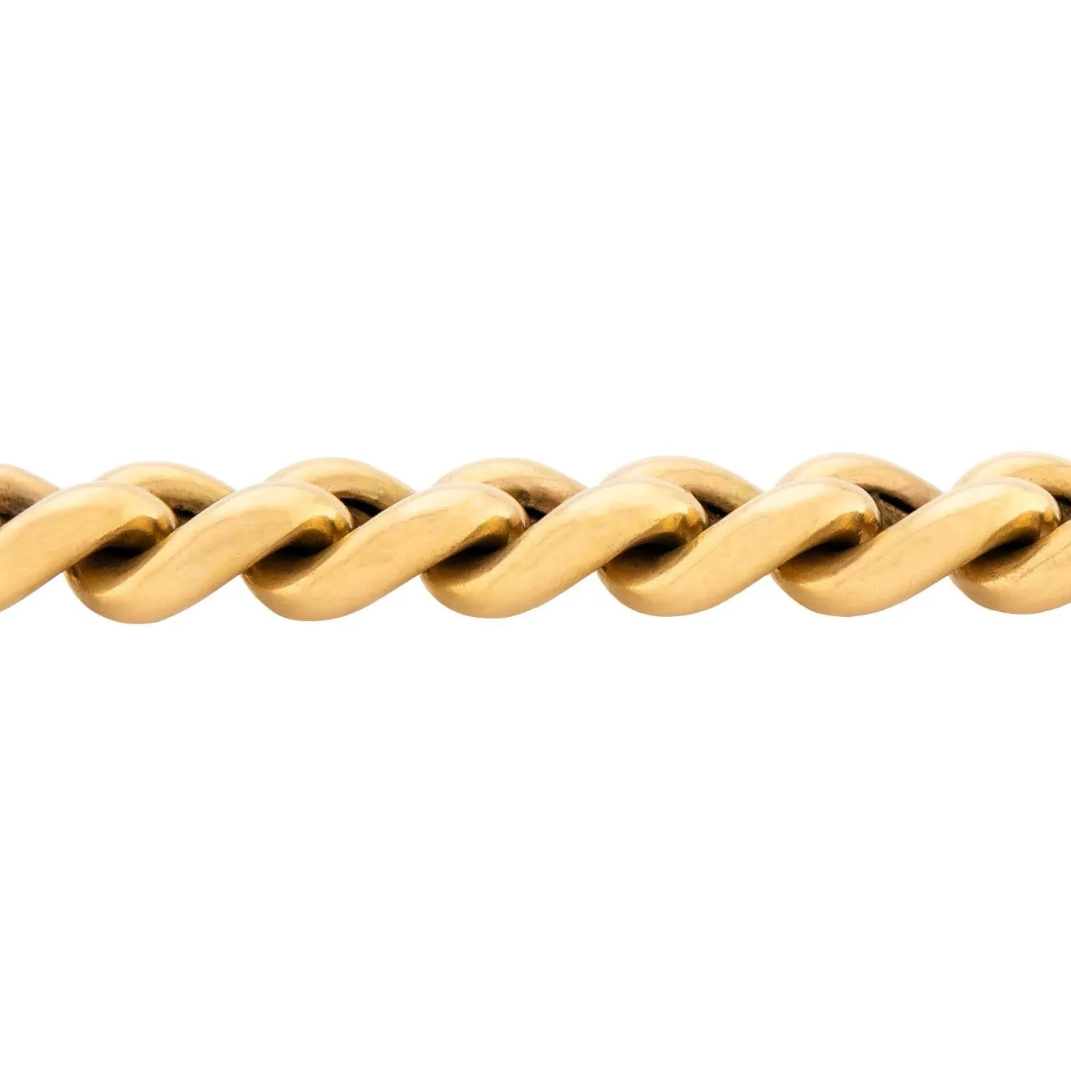 Victorian English 18k Cuban Link Heart Padlock Bracelet