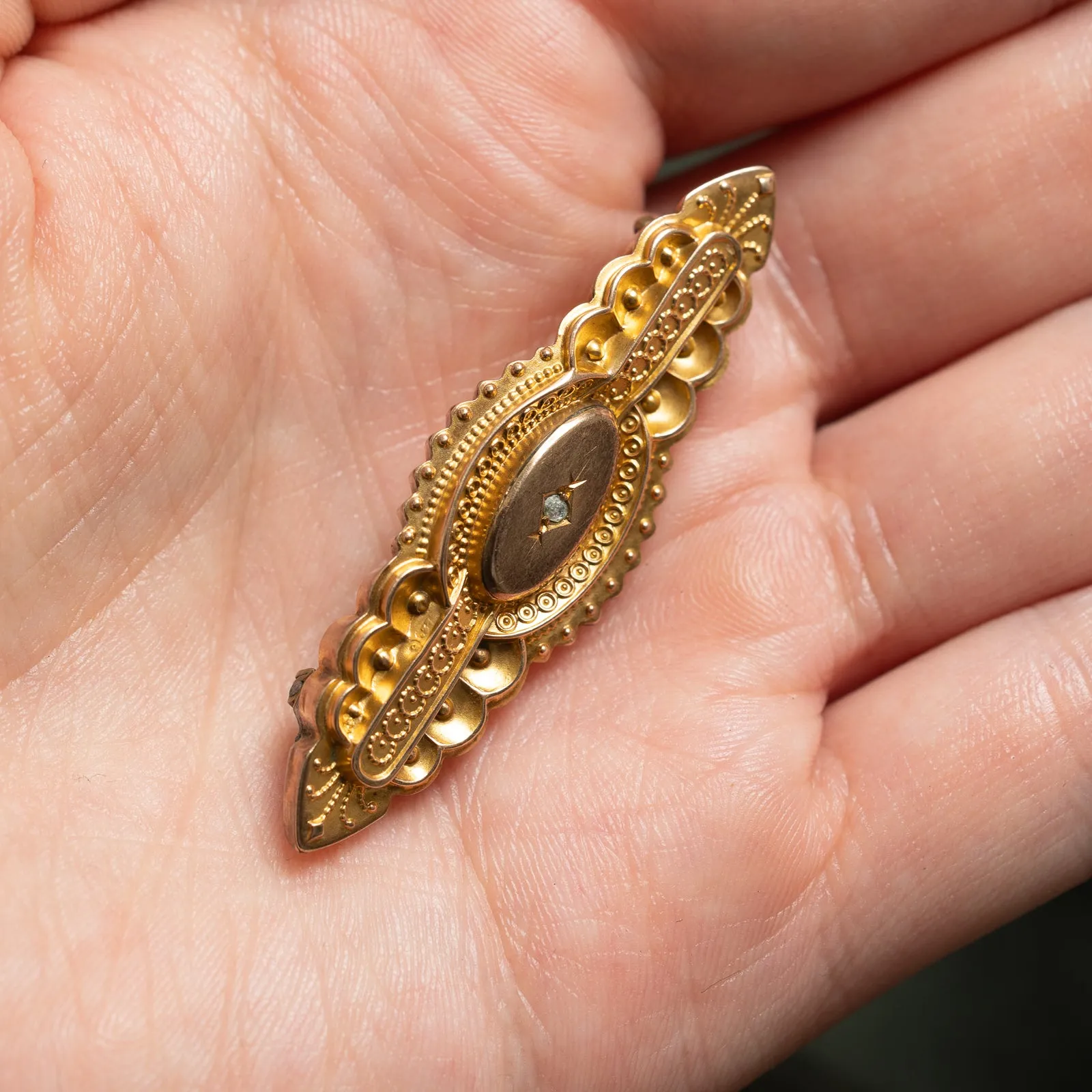 Victorian Era Rose Cut Diamond Brooch | 0.02ct |