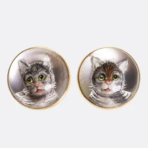 Victorian Essex Crystal Cat Earrings