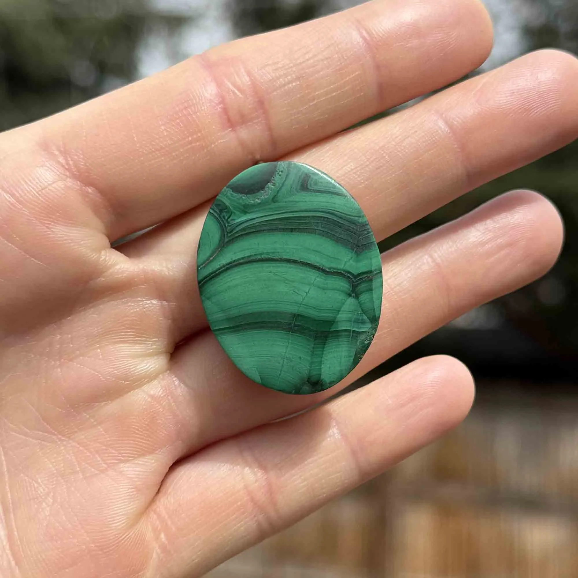 Victorian Large Oval Malachite Pin Brooch