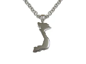 Vietnam Map Shape Pendant Necklace