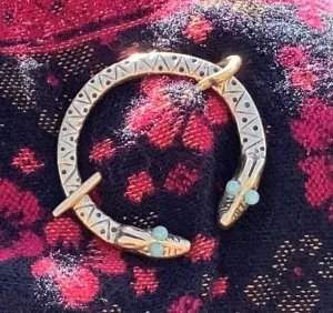 Viking Pen Annular Medieval Brooch with Animal Heads