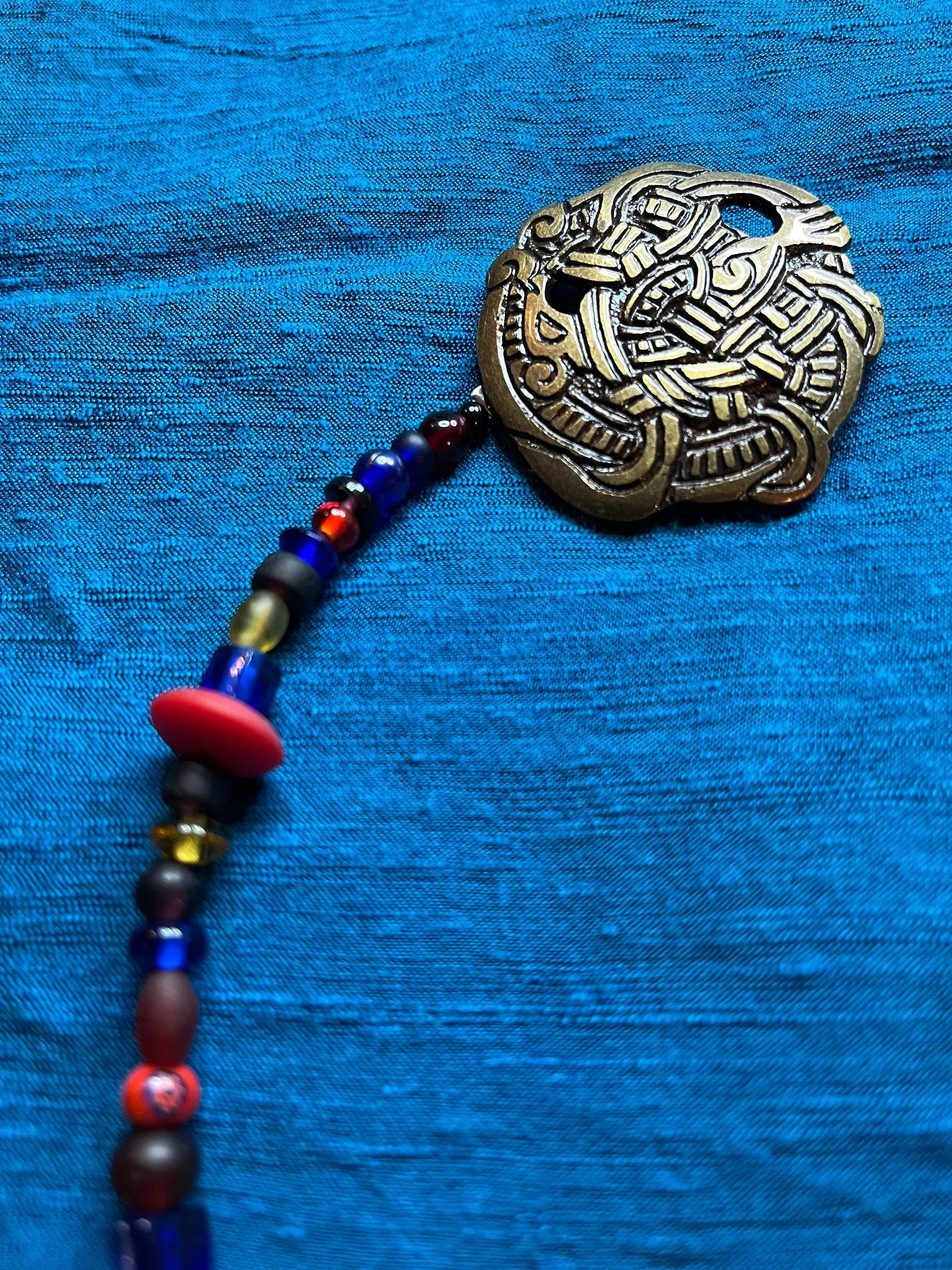 Viking Woman's Brooch and Beaded Necklace Set