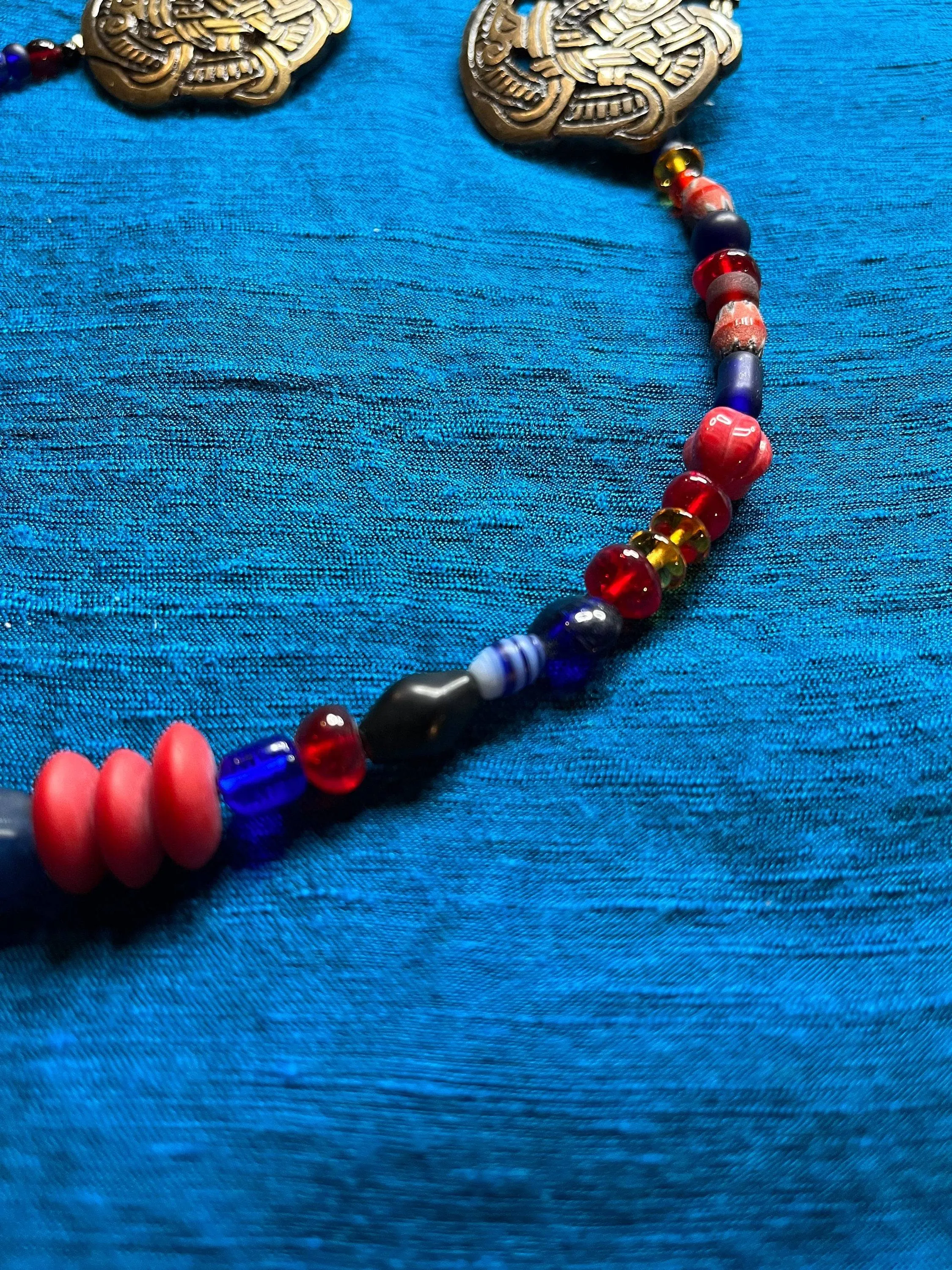 Viking Woman's Brooch and Beaded Necklace Set